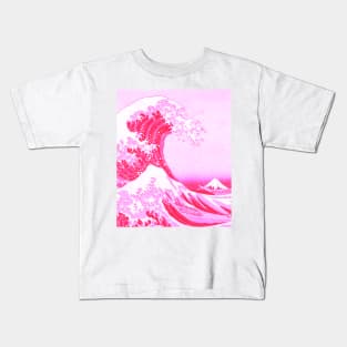 Kanagawa Japanese Art The Great Wave Pastel Pink Purple Kids T-Shirt